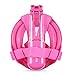 Octobermoon Original 180°Full view Panoramic Snorkel Mask-Full Face snorkeling Design.with anti-fog anti-leak Technology,See More water world Larger Viewing Area (XS Pink)