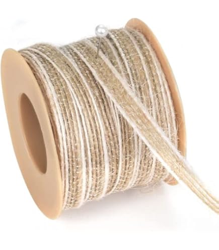 11 Yards / 5 Rouleau Ruban En Toile De Jute Avec Dentelle DIY Et 1