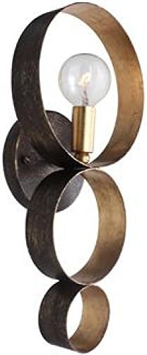 Luna 1 Light Bronze & Gold Sphere Sconce