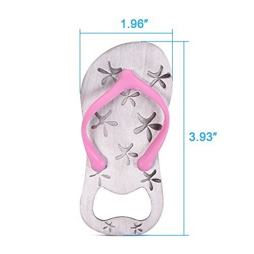 Kloud City Â® Pack of 5 Pink Silicone Strap Flip-Flop Wine Bottle Opener For Wedding Party Favors Gift Beach Bar Beer Can Opener