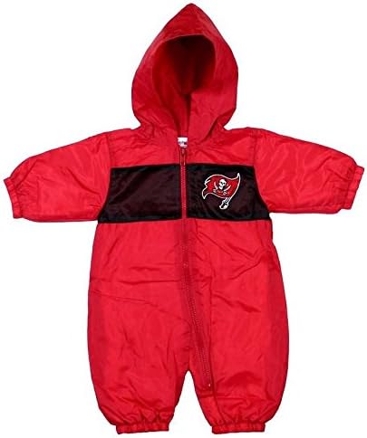 Tampa Bay Buccaneers NFL Baby Hooded Wind Coveralls, Red (6-9 Months, Red)