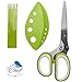 Herb Scissors Stripping Multipurpose Tool - Salad Cutter Herbs Stripper Shears Stainless Steel 5 Blade Gadget Fringe Chef Scissor Shear with Cleaning Brush Fun Kitchen Gadgets Tools Best Gift Idea