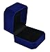 Geff House Classic Velvet Engagement Ring Jewelry Gift Box (Blue)