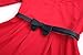 Fly Rain Girls Dress Long Sleeve Cotton Pleated Princess Dresses With Belt Red Size 6