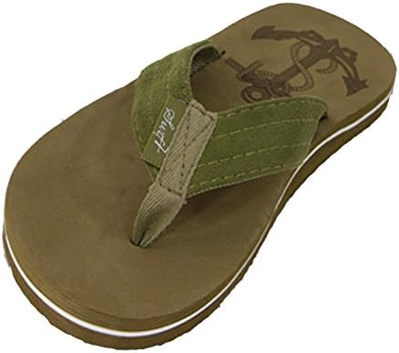 Surf 7 Men's Classic Anchor Flip Flop Sandal (10 D(M) US, Olive)