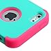 MYBAT TUFF Hybrid Phone Protector Cover for Apple iPhone 5/5S - Retail Packaging - Teal Green/Electric Pink