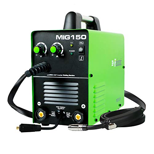 MIG Welder Flux Core Gasless - Reboot MIG150 Stick Mig Welding Machine 150 Amps Gas and Gasless 220V 2 in 1 Flux Core/Solid Wire 1KG Automatic Feed Inverter MMA ARC Welding for Mild Stainless Steel (MIG150)