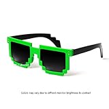MJ Boutique's 8-Bit Pixel Green & Black Sunglasses Video Game FREE POUCH