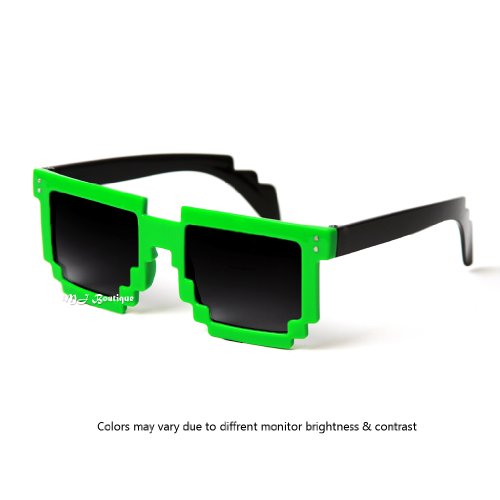 Block 8-bit pixel sunglasses video game geek party favo…