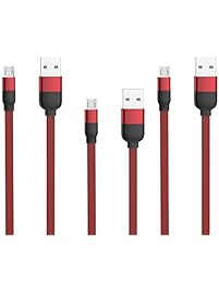 Micro USB Cable 3-Pack Marvotek Durable Tangle-free Charging Cable for Samsung Android /Windows /MP3/ Camera 5.9 ft Color Red