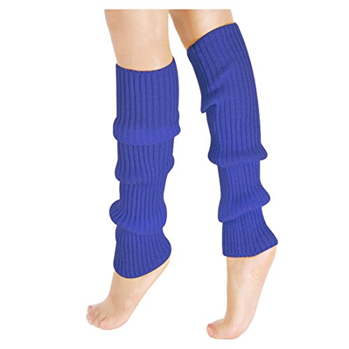 JINSEY Women's 80s Outfit accessories Leg Warmers Gloves For 1980s Theme Party Supplies-Royal Blue