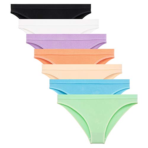 Dlala 7 Pack Womens Underwear Cotton Bikini Panties Seamless Underwear