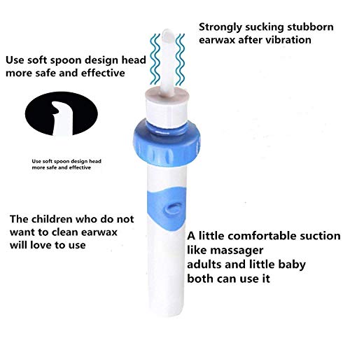 Portable Automatic Electric Vacuum Ear Wax Earwax Removal Tool Kit, Ear Vacuum Cleaner Easy Earwax Remover Soft Prevent Ear-Pick Clean Tools Set for Adults Kids
