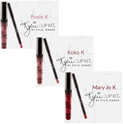 Kylie Lip Kit ~ Set of 3 ~ Posie K, Koko K &amp; Mary Jo K