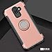 DWAYBOX Galaxy J8 2018 Case Hybrid Back Case Cover with 360 Degree Rotation Ring Holder for Samsung Galaxy J8 2018 6.0 Inch Compatible with Magnetic Car Mount Holder (Rose Gold)