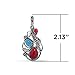 American West Sterling Silver Blue Turquoise and Red Coral Gemstone Leaf Floral Pendant Enhancer