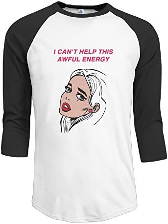 Mens Round Neck Control Halsey Pop Art Best 3/4 Sleeve Raglan Tee Shirts