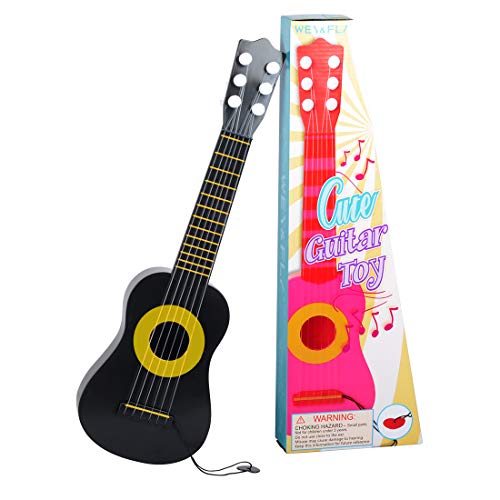 WEY&FLY Kids Toy Guitar 6 String, Baby Kids Cute Guitar Rhyme Developmental Musical Instrument Educational Toy for Toddlers (Black/Yellow) - Thumbnail 7