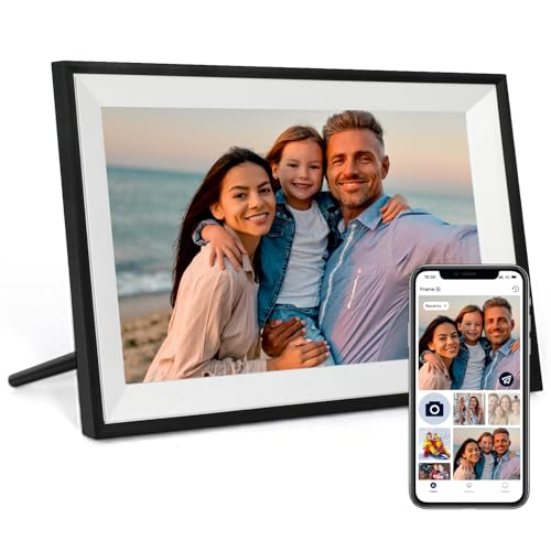 Humblestead Digitaler Bilderrahmen 10,1 Zoll 32GB WiFi Elektronischer Bilderrahmen 1280x800 HD intelligenter Touchscreen, Automatische Drehung, mühelo