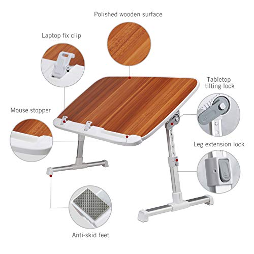 image for Laptop Table for Bed, TaoTronics Foldable Lap Desks, Bed Desk Height A