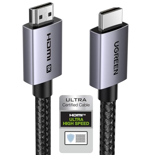 Cavo HDMI 2.1 8K Cavo HDMI certificato 8K 60Hz 4K 240Hz Ultra Alta Velocità 48Gbps Alluminio eARC HDCP Dynamic HDR Dolby Atmos Compatibile con HDTV Monitor PS5 PS4 Xbox PC, 2M