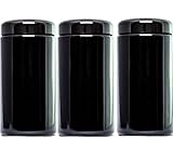 ultravioLeaf 500 ml (17 fl oz) 3-Pack Premium Coffee & Herb Storage Container | Airtight Smell Proof Black Ultraviolet Glass Screw Top Jar Canister | Best for Coffee, Tea, Herbs, Spices, Dried Goods