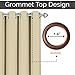 Utopia Bedding 2 Panels Grommet Blackout Curtains Thermal Insulated for Bedroom, W52 X L84 Inches, Beige