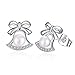 Earrings, J.Rosée Simulated Pearl Earrings, with 925 Sterling Silver and 3A Cubic Zirconia, 0.37in0.35in, Graduation Gifts