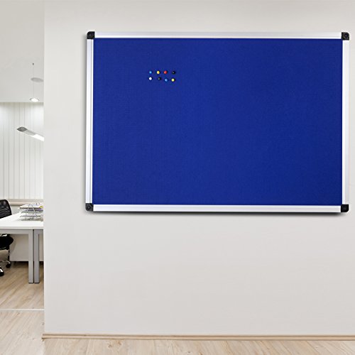 XBoard Large Blue Bulletin Board, 36 x 24 in, Aluminum Framed, Wall Mounted Fabric Message Notice Board for Home Office School - Thumbnail 4