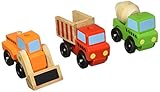 Toy Melissa & Doug Stacking Construction Vehicles Wooden Toy Set Book