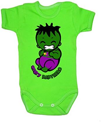 Colour Fashion Baby Hulk Bodysuits Shortsleeve 100% Cotton 0 - 24 months 0009 (6-9 months, 74 cm, Green)