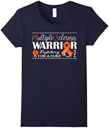 Women's Multiple Sclerosis Warrior T-Shirt - Fight MS Large Navy