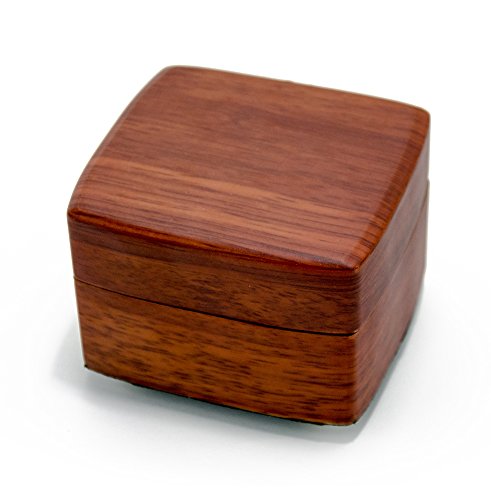Small Wood Musical Box Jewelry Storage – 400+ Songs Selection – Petite Music Jewelry Box Compartment – 18 Note Music Box Rings Earrings
