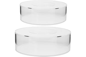 INOOMP 2pcs Round Acrylic Fillable Cake Stand Riser Set for Wedding Birthday Party Dessert Display