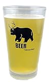 Funny Guy Mugs Bear + Deer = BEER? Pint Glass, 16-Ounce