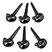 Yibuy Black Bridge End Pins Suitable for Acoustic Guitar Metal 35mm x 8m Pack of 6