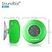 Soundbot SB510 HD Water Resistant Bluetooth Shower Speaker, Handsfree Portable Speakerphone with Built-in Mic, 6hrs of Playtime, Control Buttons and Dedicated Suction Cup for Showers (Green)
