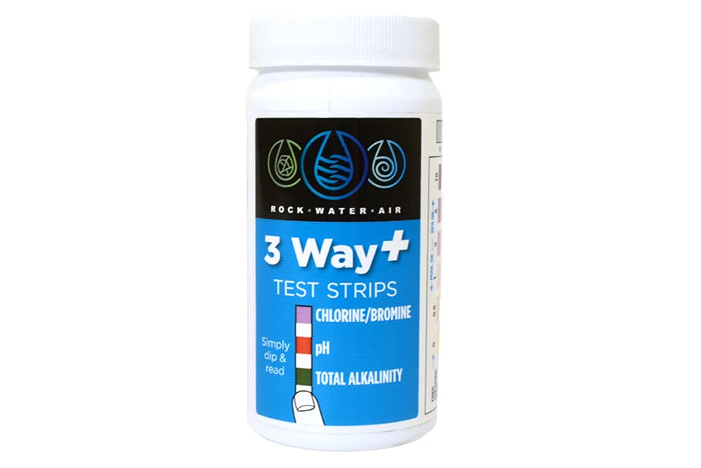 RWA Hot Tub Test Strips Spa & Pool Water Testing Kit, 3 Way for Chlorine test, Bromine test, pH & Alkalinity 50 Strips