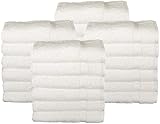 HomeLabels Cotton Salon Towels (24-Pack, White,16x26 inches) - Gym Hand Face Towel