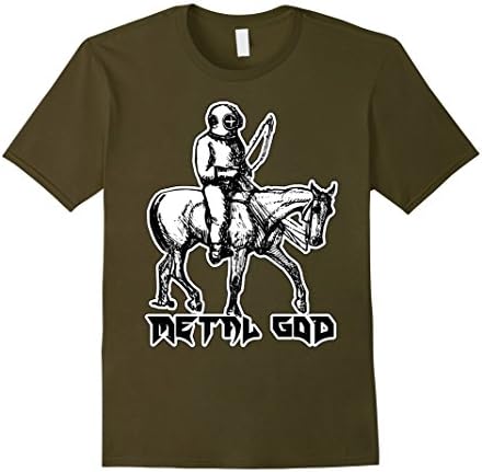 Men's METAL GOD T-SHIRT fun heavy metal glam thrasher punk garment XL Olive