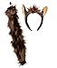 Wildlife Tree Plush Brown Chestnut Horse Ears Headband and Tail Set for Horse Costume, Cosplay or Farm Party Costumes