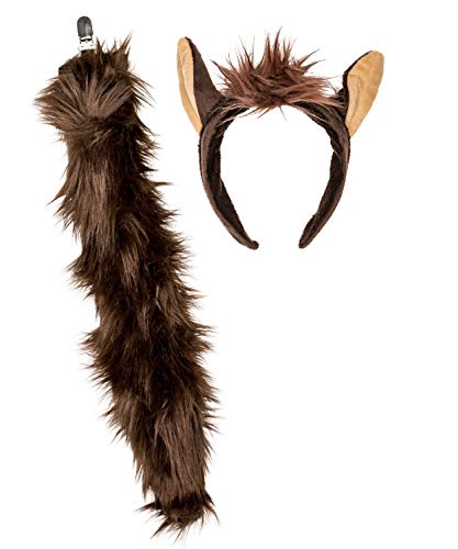 Wildlife Tree Plush Brown Chestnut Horse Ears Headband and Tail Set for Horse Costume, Cosplay or Farm Party Costumes