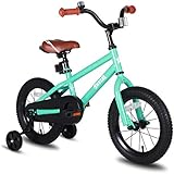 JOYSTAR Kids Bike for Boys Girls 3 4 5 6 Years Old, 14 Inch Kids Bicycle with Training Wheels, Child Bicycle with Foot Brake, Children Cycle - Green
