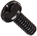 Steel Pan Head Machine Screw, Black Zinc Plated, Meets ASME B18.6.3, #2 Phillips Drive, #6-32 Thread Size, 3/8