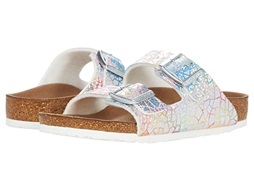 Birkenstock Girl's Arizona - Hologram (Toddler/Little Kid/Big Kid) Hologram Silver Microfiber EU 33 (US 2-2.5 Little Kid) Narrow at Amazon