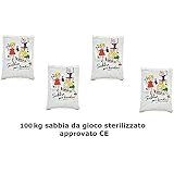 Sabbia Per Sabbiera Bambini - 4 Sacchi Da 25 Kg, Quarzifera Naturale, Granulometria 0,5-1,5 Mm, Certificata Sicura (Ex D.M. 471/99)