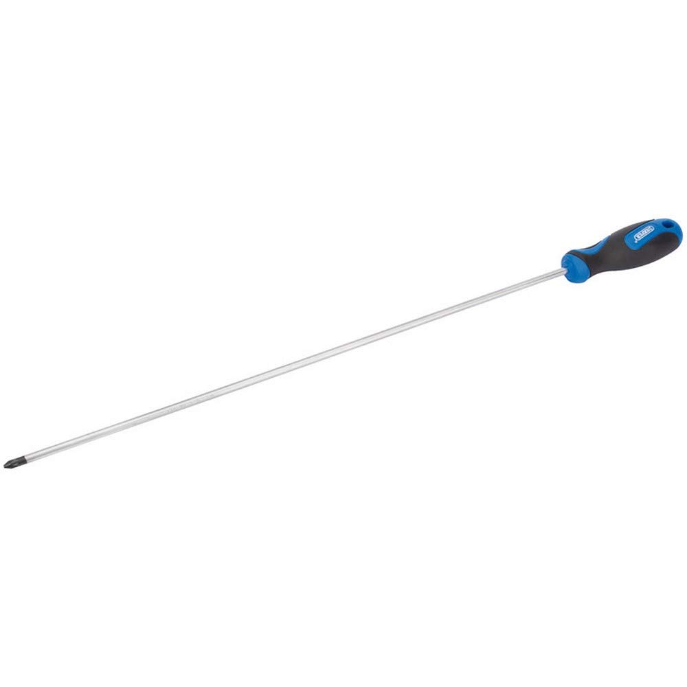 Draper 69472 PZ Type No.2 Tip Screwdriver with Soft Grip Handle, 450 mm Blade Length, Blue