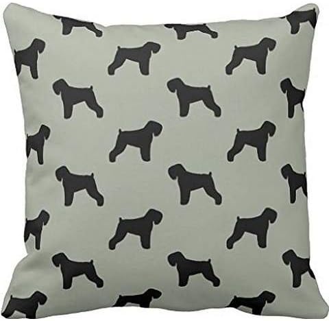 Black Russian Terrier Silhouettes Pattern Throw cushion cover case 20*20