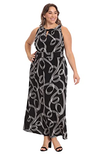 London Times Women's Dresses Halter Neckline Signature Morris Maxi Dress Vacati…