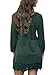 MiYang Women's Long Sleeve A-line Lace Stitching Trim Casual Dress XL Green